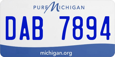 MI license plate DAB7894
