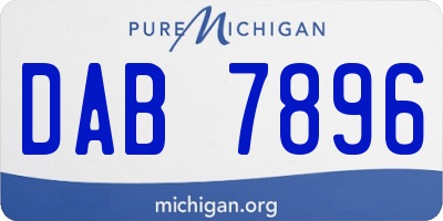 MI license plate DAB7896