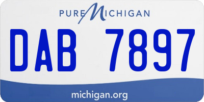 MI license plate DAB7897