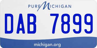 MI license plate DAB7899