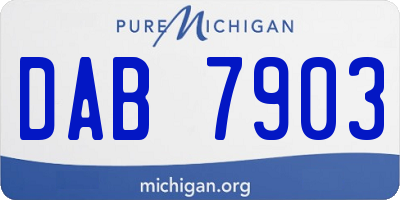 MI license plate DAB7903