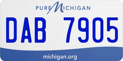 MI license plate DAB7905
