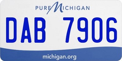 MI license plate DAB7906