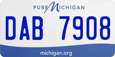 MI license plate DAB7908