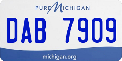 MI license plate DAB7909