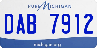 MI license plate DAB7912