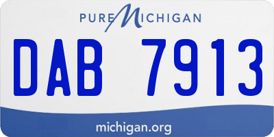 MI license plate DAB7913