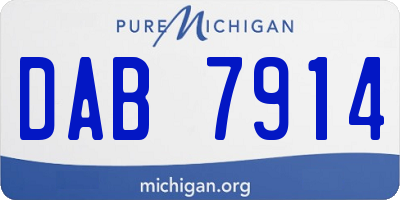 MI license plate DAB7914