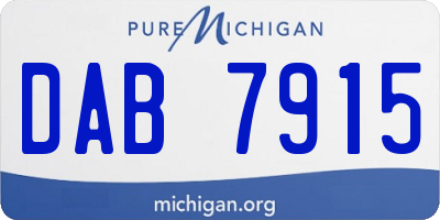 MI license plate DAB7915