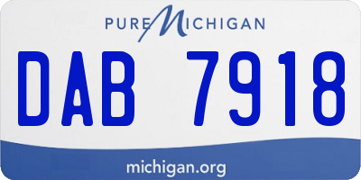 MI license plate DAB7918