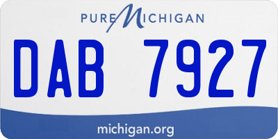 MI license plate DAB7927