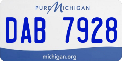 MI license plate DAB7928