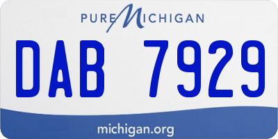 MI license plate DAB7929
