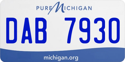 MI license plate DAB7930