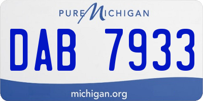 MI license plate DAB7933