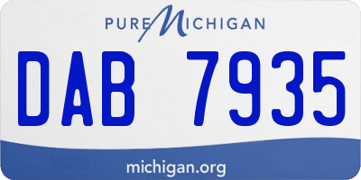 MI license plate DAB7935