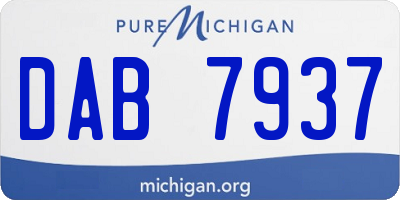 MI license plate DAB7937