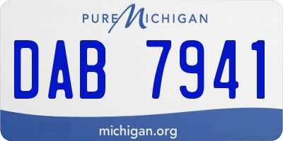MI license plate DAB7941