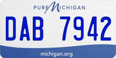 MI license plate DAB7942