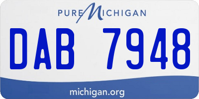 MI license plate DAB7948