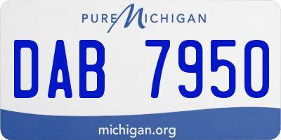 MI license plate DAB7950