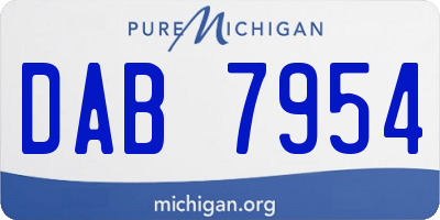 MI license plate DAB7954