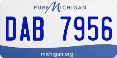 MI license plate DAB7956
