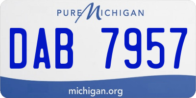 MI license plate DAB7957
