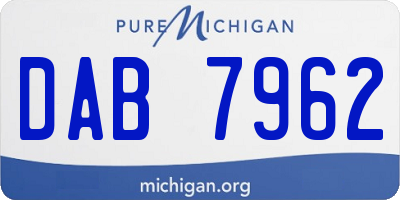 MI license plate DAB7962