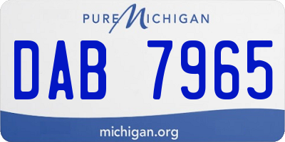 MI license plate DAB7965