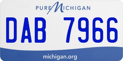 MI license plate DAB7966