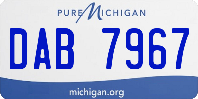 MI license plate DAB7967