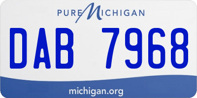 MI license plate DAB7968