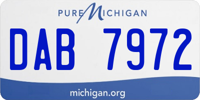 MI license plate DAB7972