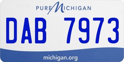MI license plate DAB7973