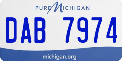 MI license plate DAB7974