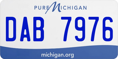 MI license plate DAB7976
