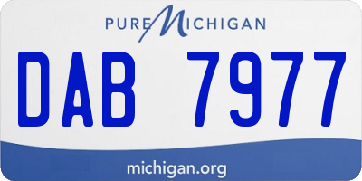 MI license plate DAB7977