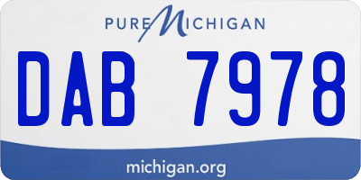 MI license plate DAB7978