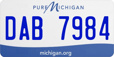 MI license plate DAB7984