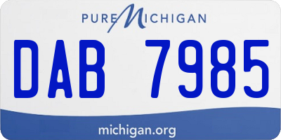 MI license plate DAB7985