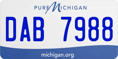 MI license plate DAB7988