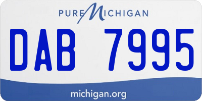 MI license plate DAB7995