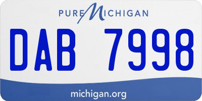 MI license plate DAB7998