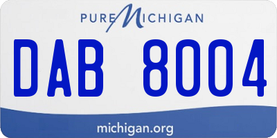 MI license plate DAB8004
