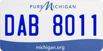 MI license plate DAB8011