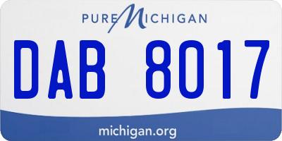 MI license plate DAB8017