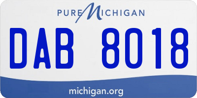 MI license plate DAB8018