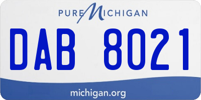 MI license plate DAB8021