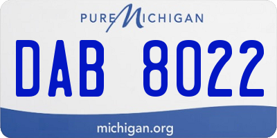 MI license plate DAB8022